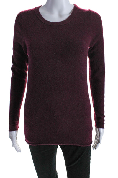 J Crew Womens Cashmere Long Sleeve Crewneck Top Purple Size S