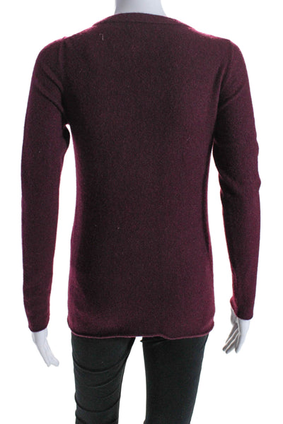 J Crew Womens Cashmere Long Sleeve Crewneck Top Purple Size S