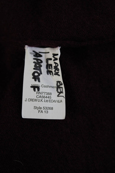 J Crew Womens Cashmere Long Sleeve Crewneck Top Purple Size S