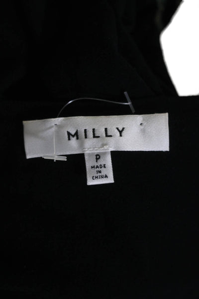 Milly Womens Long Sleeve Ring V Neck Knit Shirt Top Black Size Petite