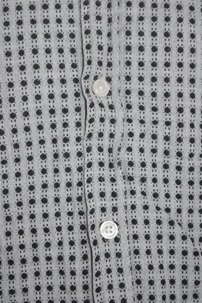 Samsoe & Samsoe Mens Cotton Polka Dot Button Down Shirt Gray Size M