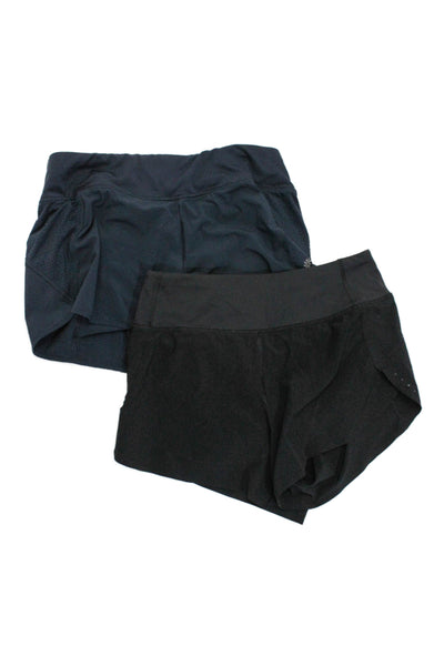 Athleta Womens Spandex Textured Mini Workout Shorts Navy Blue Black Size XS