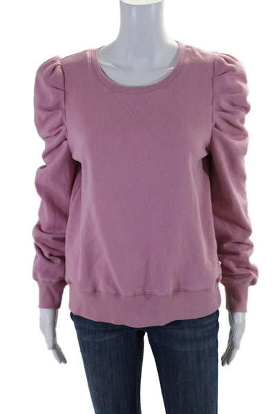 Rebecca Minkoff Women's Crewneck Long Sleeves Pullover Sweatshirt Pink Size M