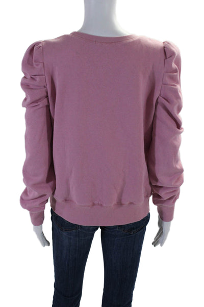 Rebecca Minkoff Women's Crewneck Long Sleeves Pullover Sweatshirt Pink Size M