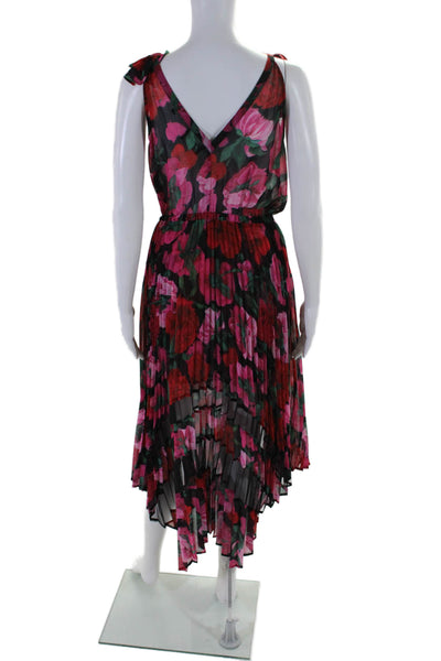 The Kooples Womens Sleeveless Button Down Floral Print Long Dress Pink 1