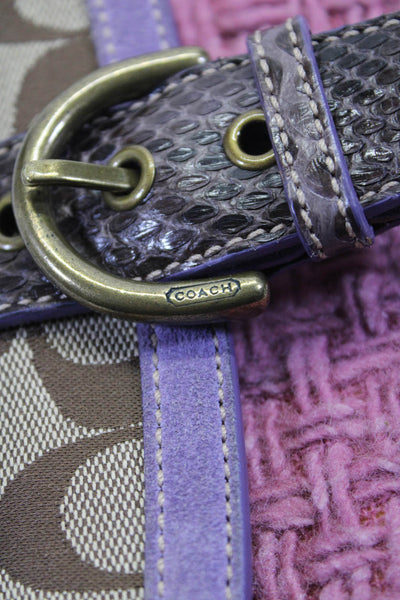 Coach Womens Multicolor Crochet Buckle Detail Wristlet Wallet