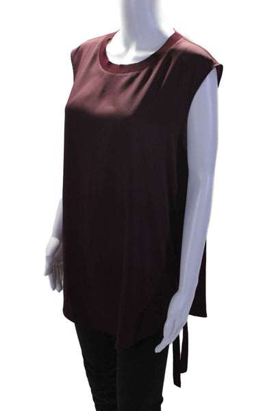 Ted Baker London Womens Round Neck Sleeveless Pullover Blouse Burgundy Size 5