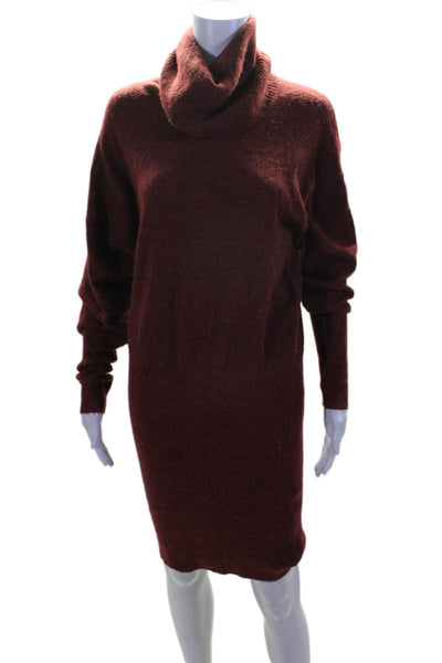 Designers Remix Charlotte Eskilden Womens Turtleneck Sweater Dress Red Size S