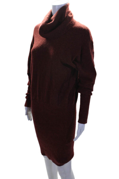 Designers Remix Charlotte Eskilden Womens Turtleneck Sweater Dress Red Size S