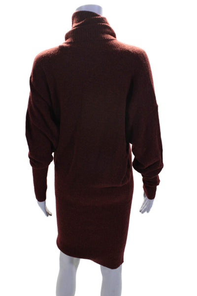 Designers Remix Charlotte Eskilden Womens Turtleneck Sweater Dress Red Size S