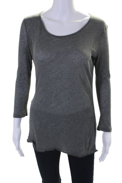 Rag & Bone Knit for Intermix Womens Long Sleeve Basic Top Gray Small