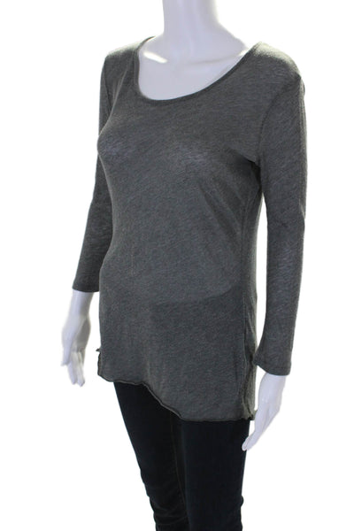 Rag & Bone Knit for Intermix Womens Long Sleeve Basic Top Gray Small