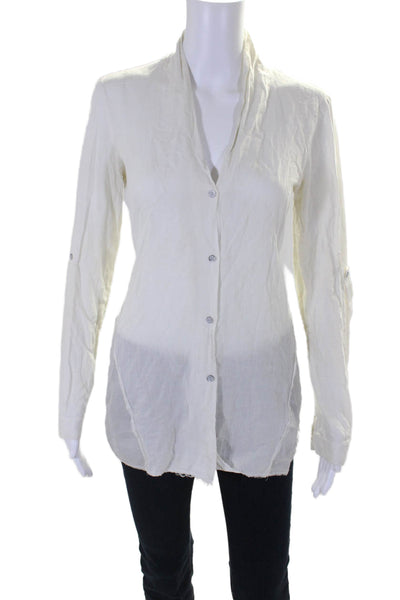 Helmut Helmut Lang Womens Long Sleeve Button Down Basic Top White Small