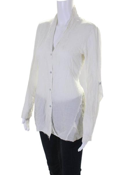 Helmut Helmut Lang Womens Long Sleeve Button Down Basic Top White Small