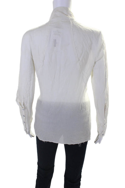 Helmut Helmut Lang Womens Long Sleeve Button Down Basic Top White Small