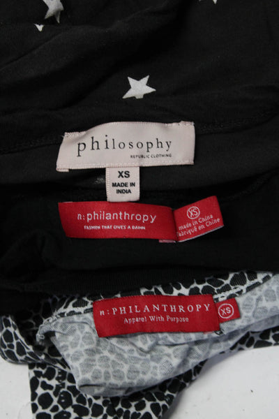 philosophy Womens Short Sleeves Tee Shirts Gray Black Size Extra Small Lot 3