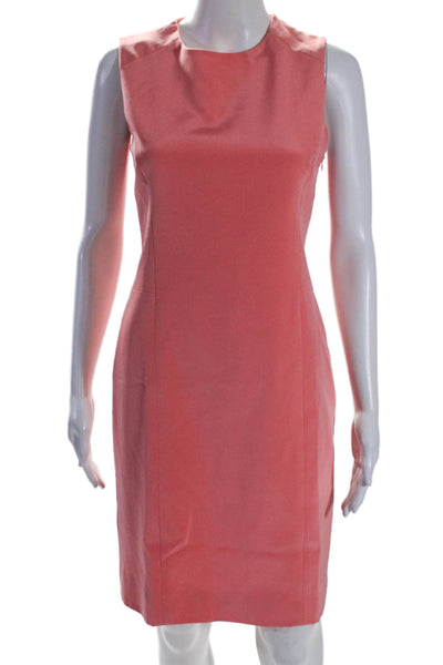 Lee Anderson Womens Pink Crew Neck Sleeveless Shift Dress Size S