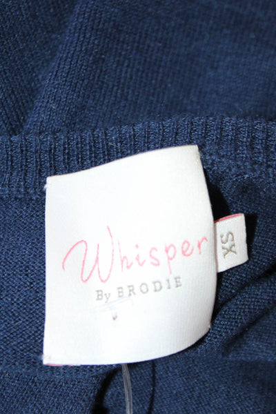 Whisper By Brodie Women's Crewneck Long Sleeves Pullover Sweater Blue Size XS