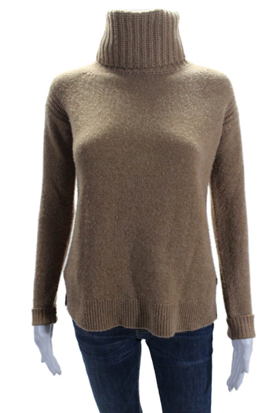 J Crew Womens Wool Long Sleeve Turtleneck Sweater Brown Size XXS