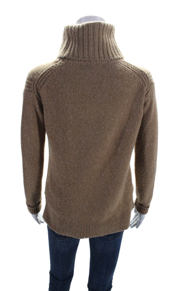 J Crew Womens Wool Long Sleeve Turtleneck Sweater Brown Size XXS