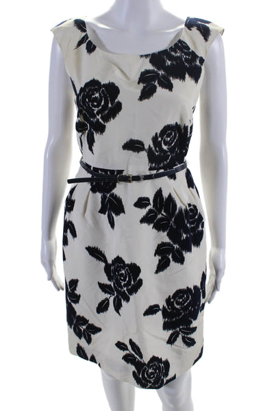 Kate Spade New York Womens Sleeveless Scoop Neck Floral Dress White 4