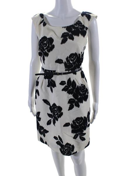 Kate Spade New York Womens Sleeveless Scoop Neck Floral Dress White 4