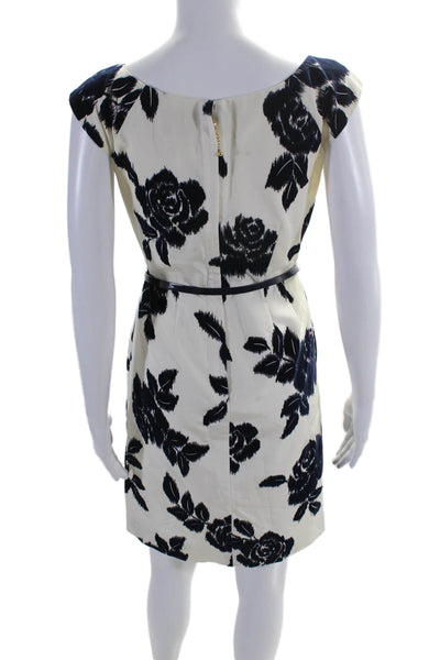 Kate Spade New York Womens Sleeveless Scoop Neck Floral Dress White 4