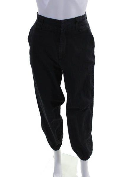 I Am Gia Womens Cotton Black High Rise Cuff Ankle Jogger Pants Size XS