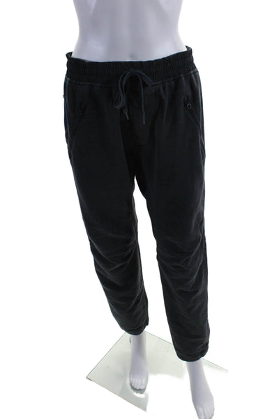 Kith Womens Black Drawstring High Rise Cuff Ankle Sweatpants Size L