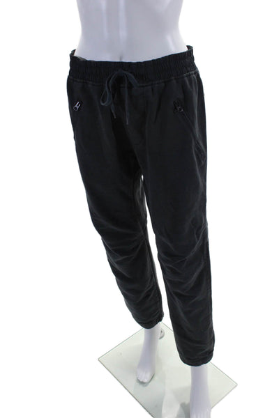 Kith Womens Black Drawstring High Rise Cuff Ankle Sweatpants Size L