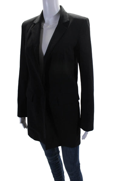 Haute Hippie Womens Black One Button Long Sleeve Blazer Jacket Size S