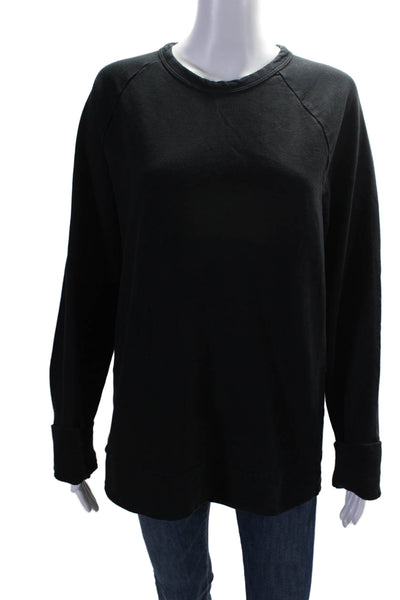 Buck Mason Womens Black Crew Neck Long Sleeve Pullover Sweatshirt Size M