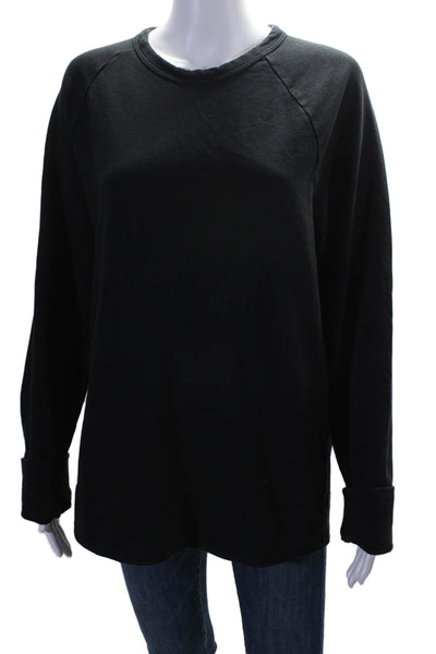 Buck Mason Womens Black Crew Neck Long Sleeve Pullover Sweatshirt Size M