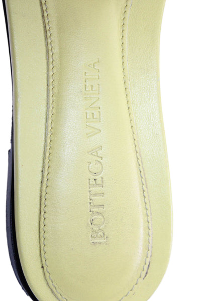 Bottega Veneta Womens Leather Quilted Slide On Sandals Yellow Size 35 5