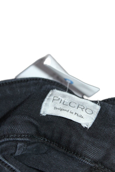 Pilcro and the Letterpress Anthropologie Womens Flare Leg Jeans Black Size EUR 2