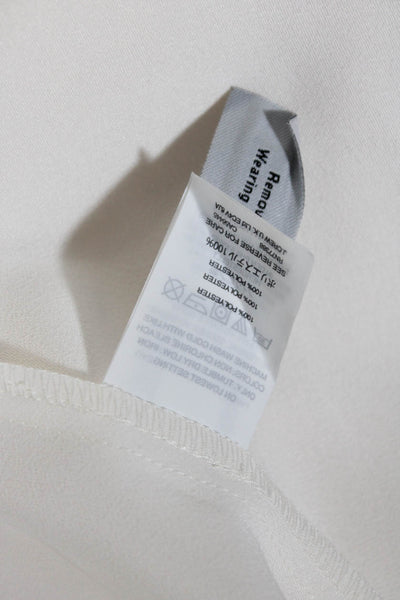 J Crew Womens High Neck Lined Bell Ruffle Tier Sleeve Blouse Cream Size 2