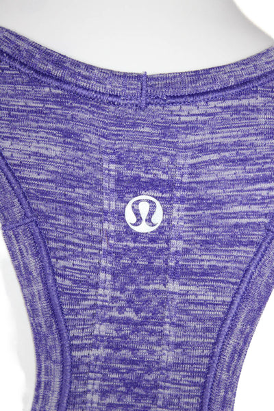 Lululemon Womens Racer Back Sleeveless Pullover Tank Top Purple White Size 4