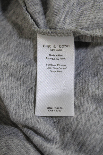 Rag & Bone Womens Long Sleeve Scoop Neck Pocket Tee Shirt Gray Cotton Size XS