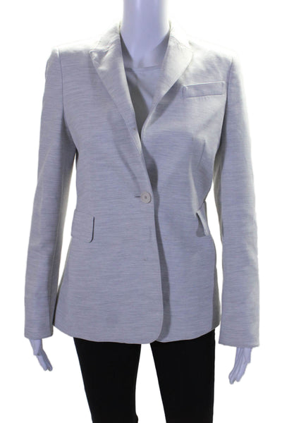 Akris Punto Womens Collared Long Sleeve Button Up Blazer Jacket Gray Size 6