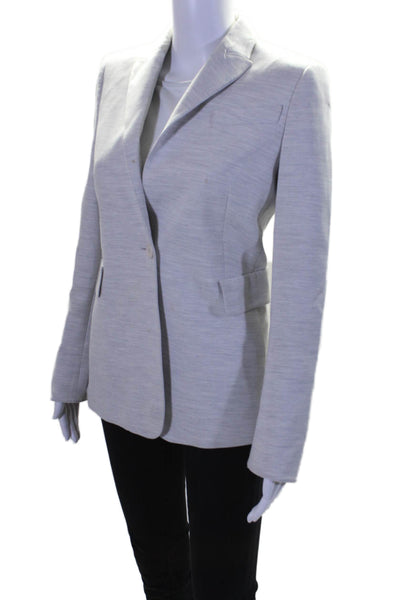 Akris Punto Womens Collared Long Sleeve Button Up Blazer Jacket Gray Size 6