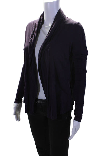 Theory Womens Long Sleeve Open Front Lightweight Cardigan Sweater Purple Petite