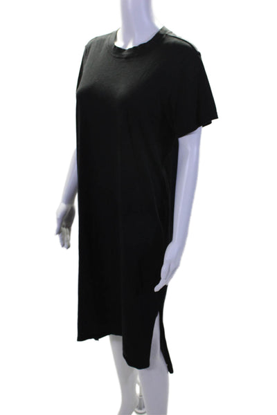 Electric & Rose Womens Short Sleeve Scoop Neck Shirt Dress Black Cotton Small