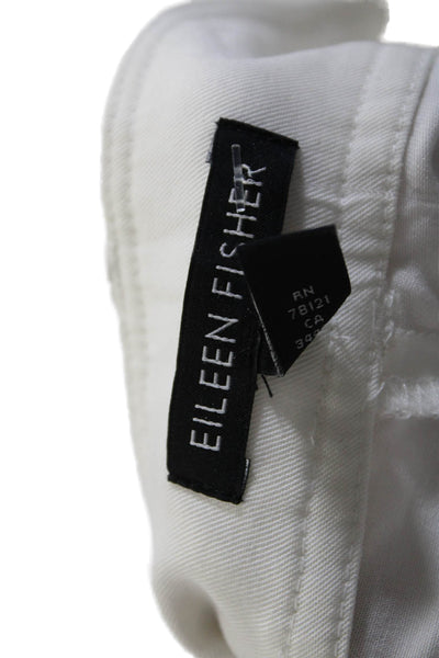 Eileen Fisher Women's Flat Front Pockets Bermuda Short Cream Size S