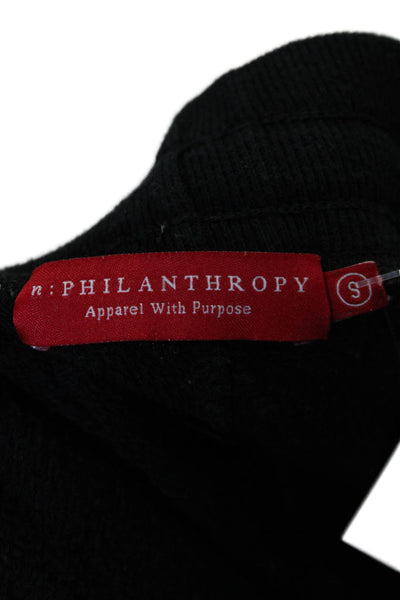 Philanthropy Womens Cotton Blend Distressed Tapered Sweatpants Black Size S