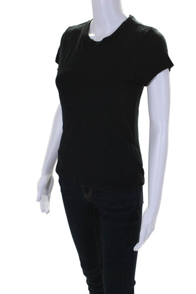 Re/Done Womens Short Sleeve Crew Neck Tee Shirt Black Cotton Size Small