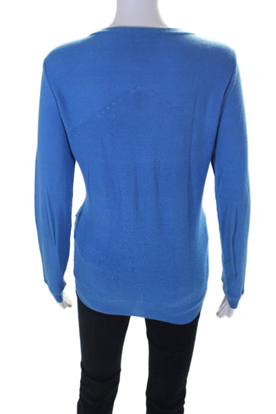 O'2nd X Barneys New York Womens Blue V-neck Long Sleeve Sweater Top Size S