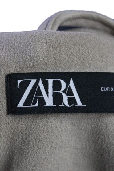 Zara Womens Light Brown Crystal Detail Full Zip Long Sleeve Jacket Size XS