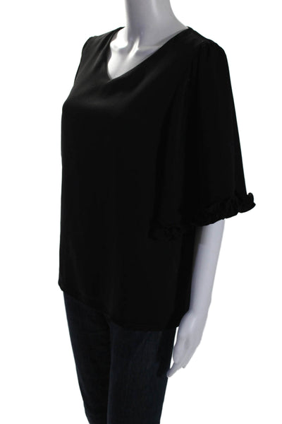 Joseph Ribkoff Womens Half Sleeve V Neck Oversized Blouse Top Black Size 8