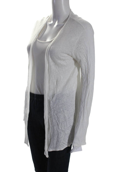 Majestic Filatures Womens Long Sleeve Open Lightweight Cardigan White Size 2