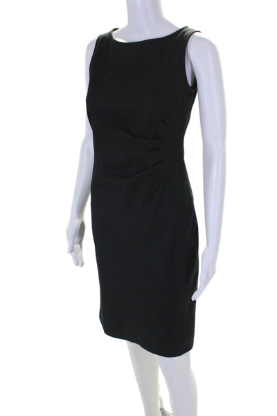 Kay Unger Womens Back Zip Sleeveless Scoop Neck Sheath Dress Gray Size 4